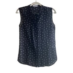 Equipment Femme Black Sheer Sleeveless Button up Silk XS